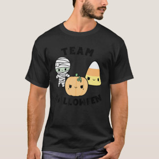Team Halloween Kawaii Mummy Candy Corn Pumpkin T-Shirt