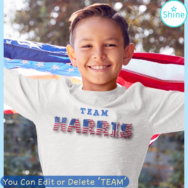 TEAM HARRIS Kamala Harris US Flag Balloon Alphabet T-Shirt (Von Creator hochgeladen)