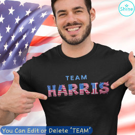 TEAM HARRIS Kamala Harris US Flag Balloon Alphabet T-Shirt