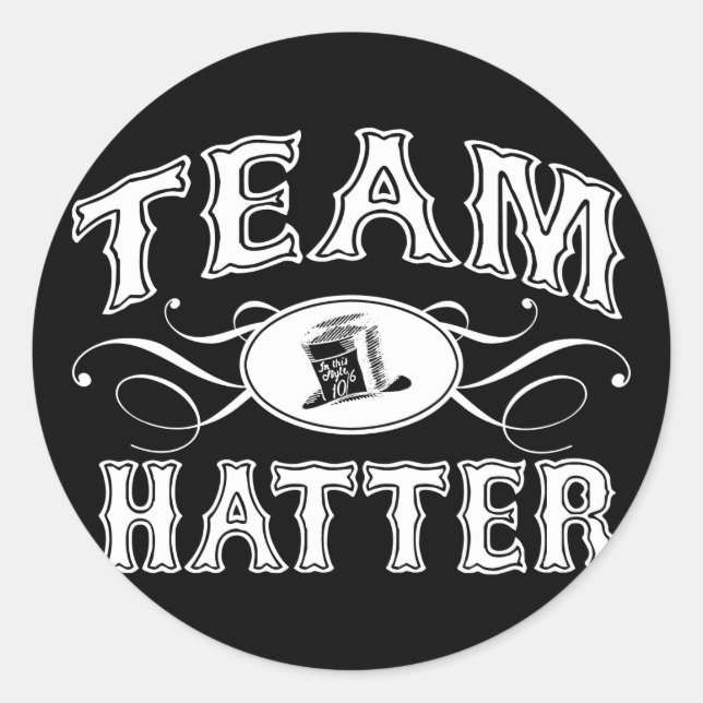 Team Hatter Runder Aufkleber (Vorderseite)