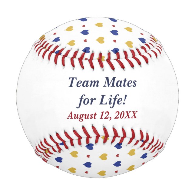 Team Hearts Personalisiert neu verheiratet Baseball (Vorderseite)