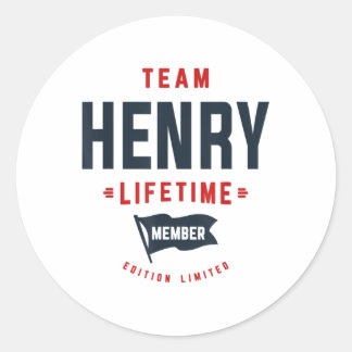 Team Henry Lifetime Mitglied Name Funny Name Henry Runder Aufkleber