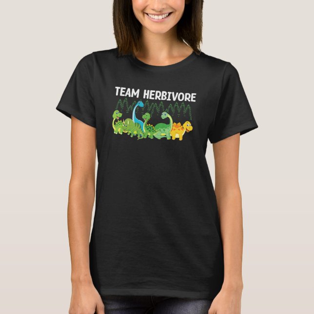 Team Herbivore Dinosaur Dino Vegan Gemüsediät T-Shirt (Vorderseite)