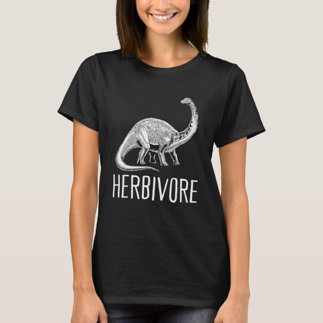 Team Herbivore Vegan Brontosaurus Vegetarian Plant T-Shirt (Vorderseite)