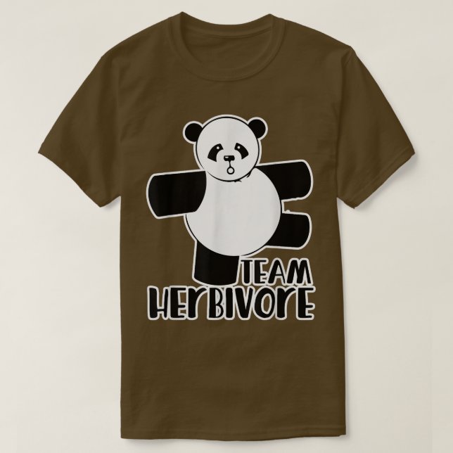 Team Herbivore vegan Vegetarier auf Panda Tee (Design vorne)