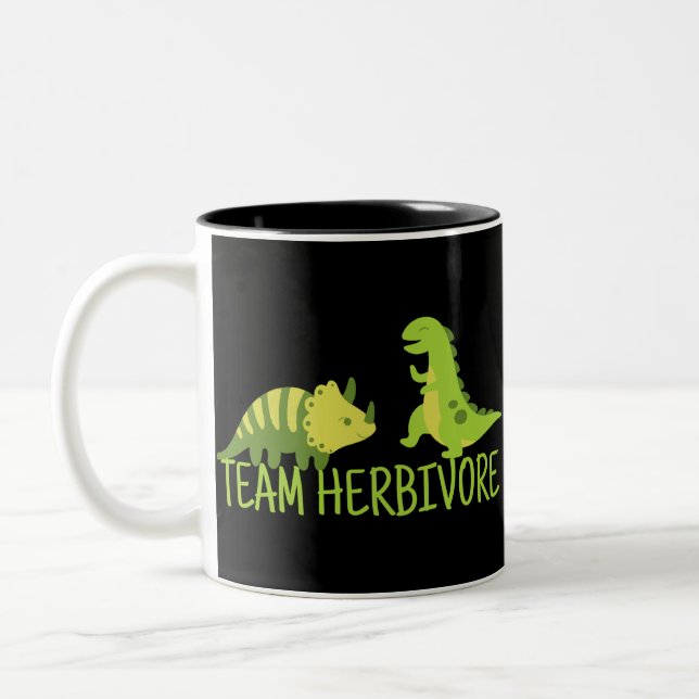 Team Herbivore Vegan Zweifarbige Tasse (Links)