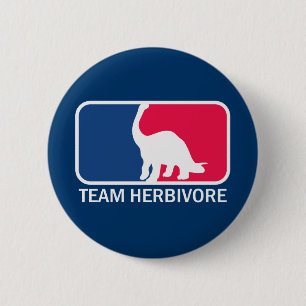 Team Herbivore Vegetarian Vegan Button