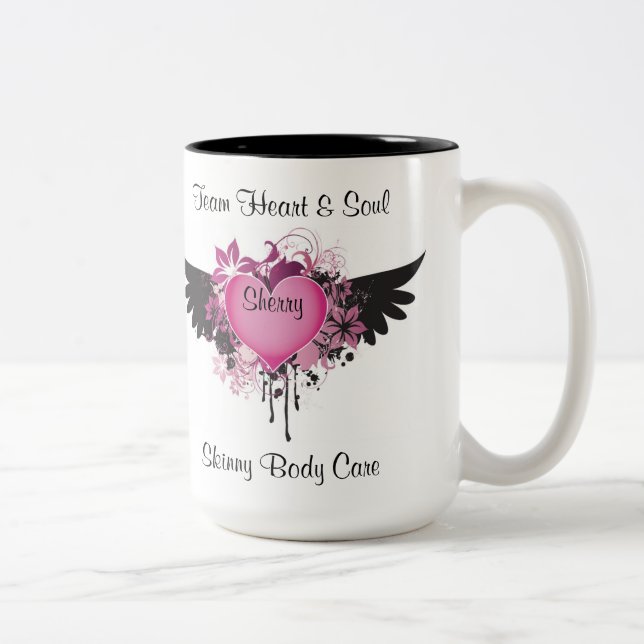 Team-Herz u. Soul Zweifarbige Tasse (Rechts)