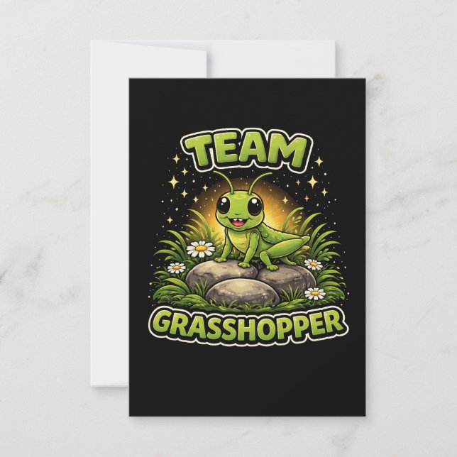 Team Heuschrecke Dankeskarte (Vorderseite)
