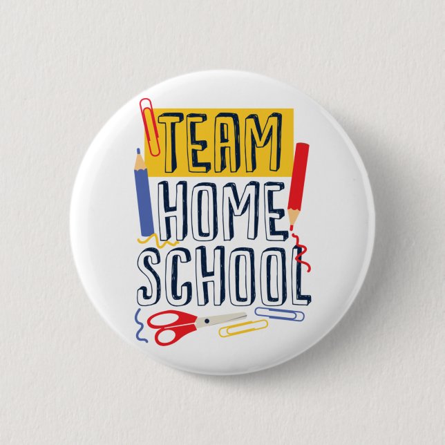Team Homeschool Quarantine Teacher Button (Vorderseite)