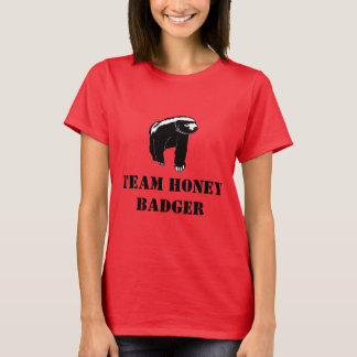 Team Honey Badger Black Text Large Design T - Shir T-Shirt
