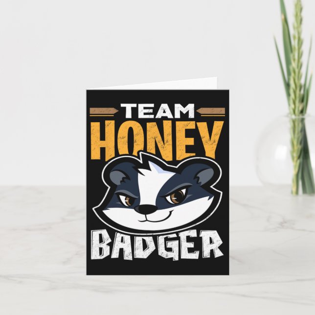 Team Honey Badger - Cooles Tiergeschenk Karte (Vorderseite)