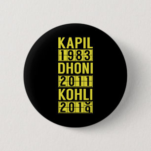 Team India Cricket Fan Jersey  Button