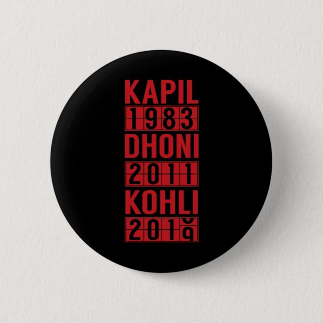 Team India World Cricket Cup Fan Jersey 2  Button (Vorderseite)