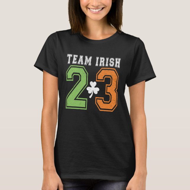Team Irish 2023 St Patricks Day Leprechaun Shamroc T-Shirt (Vorderseite)