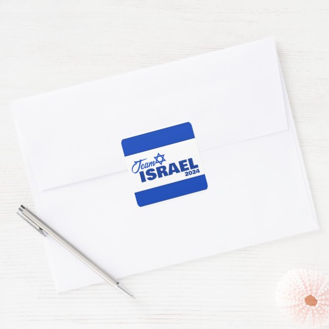 Team Israel - Quadratischer Aufkleber (Umschlag)