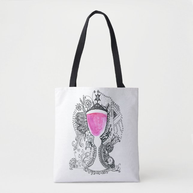 Team Jalta White Pink und Black Wine Cup Tasche (Vorderseite)