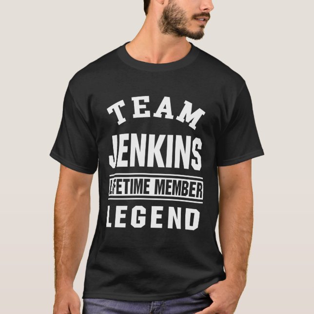 Team Jenkins Nachname Lifetime Mitglied Legend Ges T-Shirt (Vorderseite)
