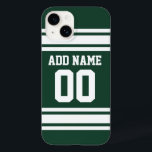 Team Jersey mit Individuelle Name und Nummer Case-Mate iPhone Hülle<br><div class="desc">Grün und Weiß - Wenn Sie Fantasy Football-Team-Besitzer sind, machen Sie Ihre eigenen Produkte und zeigen Sie Ihren Freunden! Oder - Spielst du High School Football und will ein Memento? Dieses Jersey Design ist perfekt für jeden, der Sport spielt.</div>