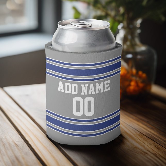 Team Jersey mit Individuelle Name und Nummer Dosenkühler (Personalized Can Cooler - add a name and custom text to this sports jersey design)