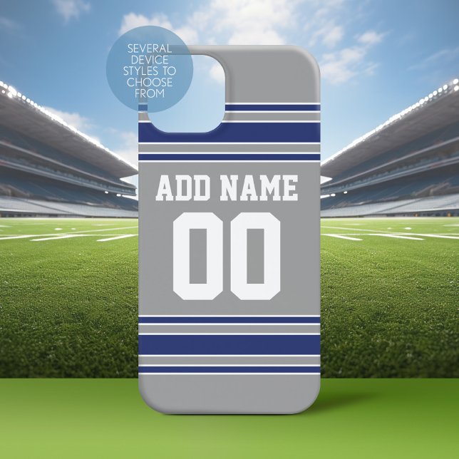 Team Jersey mit Individuelle Name und Nummer iPhone 15 Hülle (Personalized Phone Case with a Football Jersey Stripe Design)