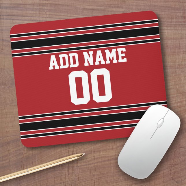 Team Jersey mit Individuelle Name und Nummer Mousepad (Personalized Mousepad - Sports Jersey Theme with custom name)