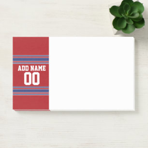 Team Jersey mit Individuelle Name und Nummer Post-it Klebezettel