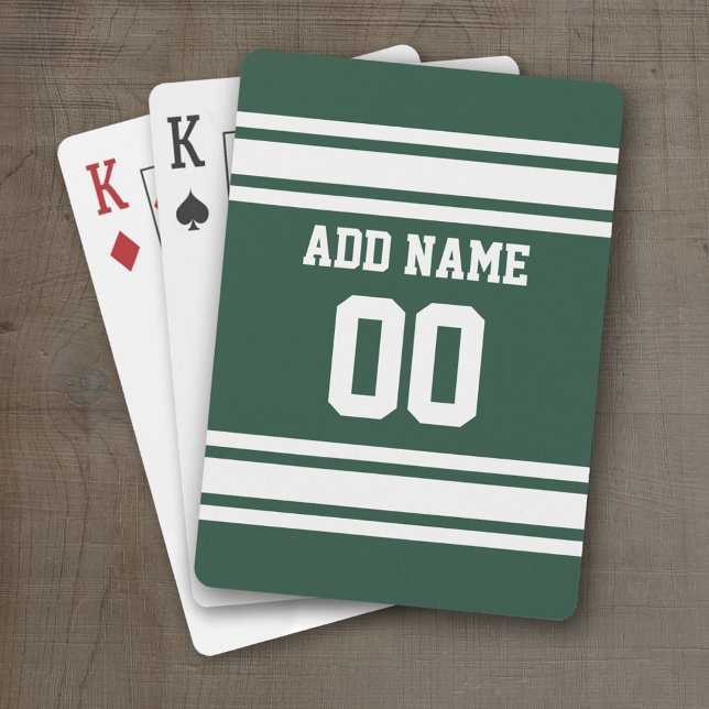 Team Jersey mit Individuelle Name und Nummer Spielkarten (Personalized Playing Cards - Sporty Stripes)