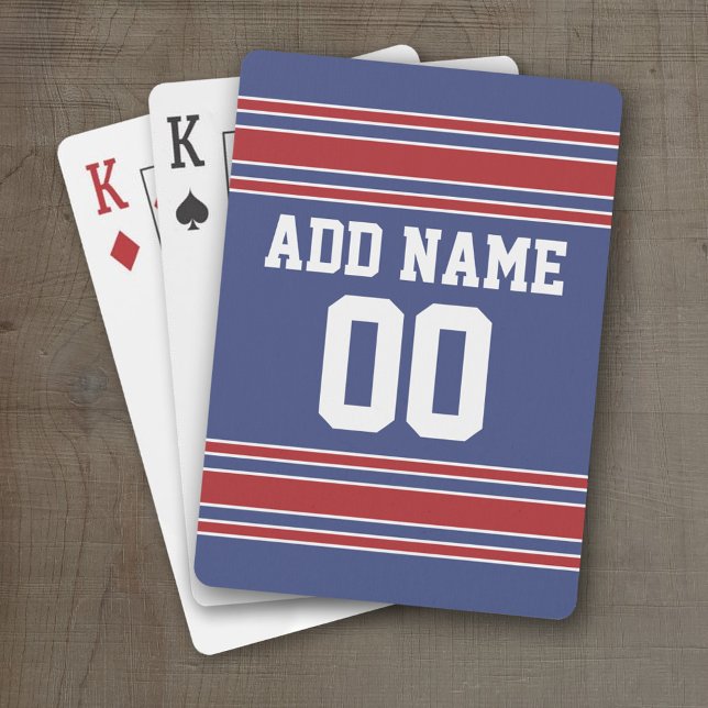 Team Jersey Stripes Individuelle Name und Nummer Spielkarten (Personalized Playing Cards - Sporty Stripes)