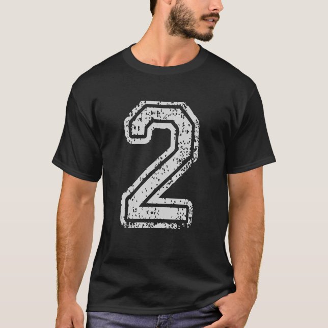 Team Jersey Uniformen Nummer 2 Zwei-Schulen Sport  T-Shirt (Vorderseite)