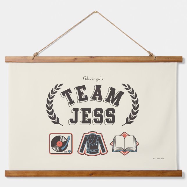 Team Jess Gilmore Girls Design Wandteppich Mit Holzrahmen (Vorne)