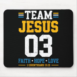 Team Jesus auf dem Rücken passende christliche Fam Mousepad