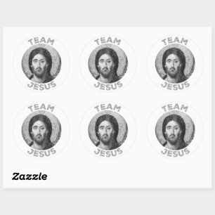 Team Jesus: Christ Pantocrator Runder Aufkleber