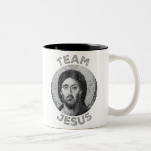Team Jesus: Christ Pantokator Icon Zweifarbige Tasse