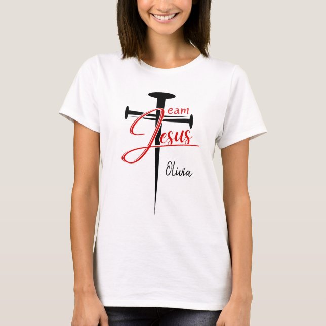 "Team Jesus" personalisierter T - Shirt (Vorderseite)