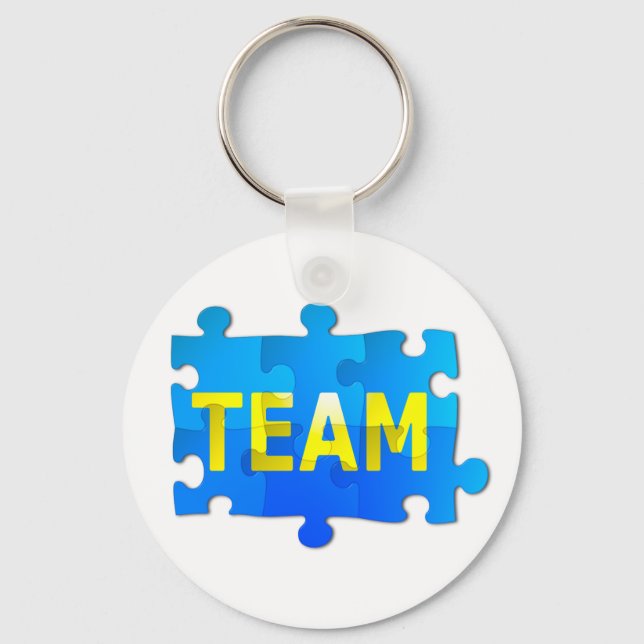 Team Jigsaw Puzzle Schlüsselring Schlüsselanhänger (Vorderseite)