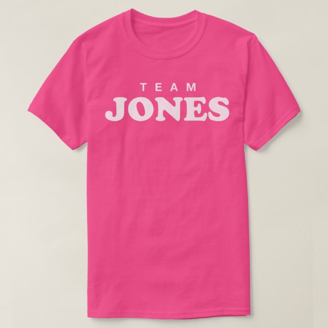Team Jones Personalized Surname Bride Groom Family T-Shirt (Design vorne)