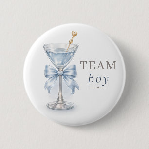 Team Junge Dusty Blue Schleife Geschlecht Enthüllu Button