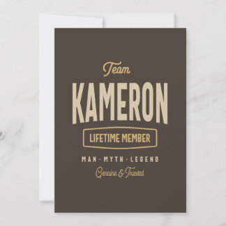 Team Kameron Lifetime Personalisiert Name Einladung