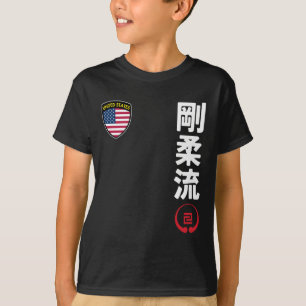 Team Karate Goju Ryu Usa Flag Kanji Japanisch Mart T-Shirt