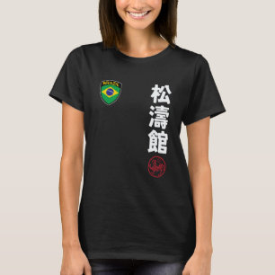 Team Karate Shotokan Brasil Flagge Kanji Japanisch T-Shirt