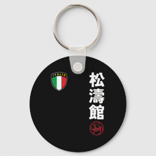 Team Karate Shotokan Italien Flaggen Kanji Japanis Schlüsselanhänger