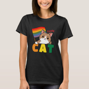 Team Katze Lesbischer Stolz Verbündeter Lustiger L T-Shirt