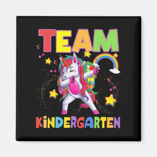 Team Kindergarten Dabbing Unicorn Zurück zur Schul Magnet