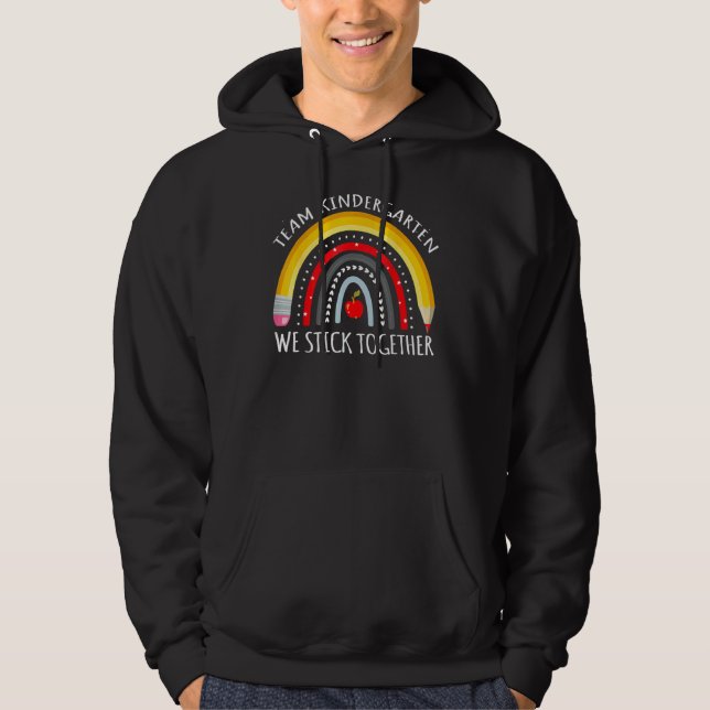 TEAM KINDERGARTEN First Day Back to School Teacher Hoodie (Vorderseite)