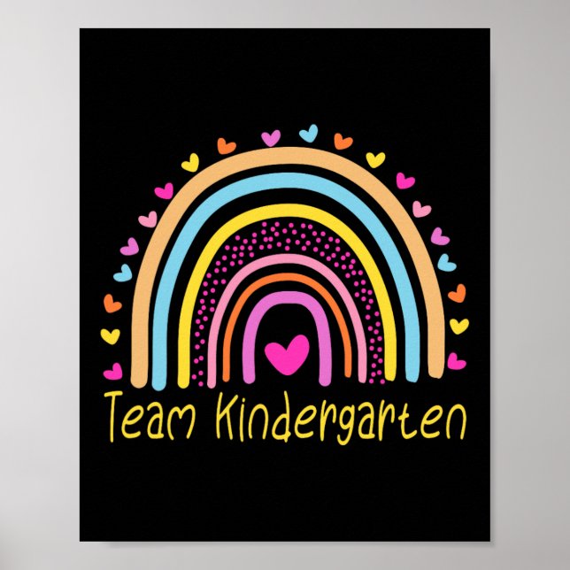 Team Kindergarten Lehrer Regenbogen  Poster (Vorne)