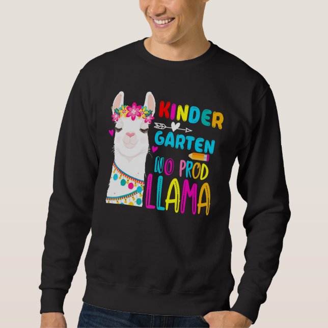 Team Kindergarten Teacher Rainbow No Prob Llama 10 Sweatshirt (Vorderseite)