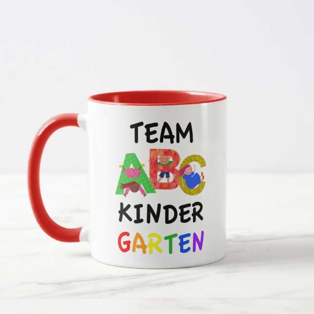 Team-Kindergarten zurück zu Schule ABC Tasse (Links)