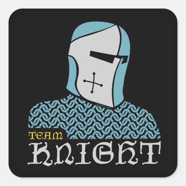 Team Knight Quadratischer Aufkleber (Vorderseite)