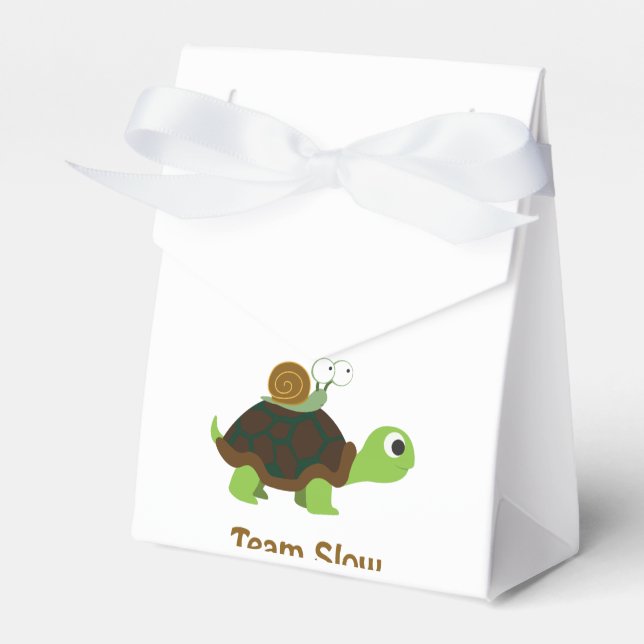 Team Langsamer Niedlicher Cartoon Schildkröte und  Geschenkschachtel (Vorderseite)